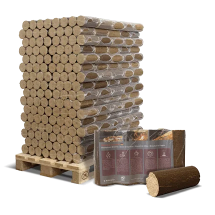 Pollmeier Buchen-Holzbriketts Nestro – rund ohne Loch (Palette 960 kg)