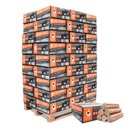 BBQ-Briketts aus reiner Buche – 18 kg Karton, 54er Palette (972 kg)