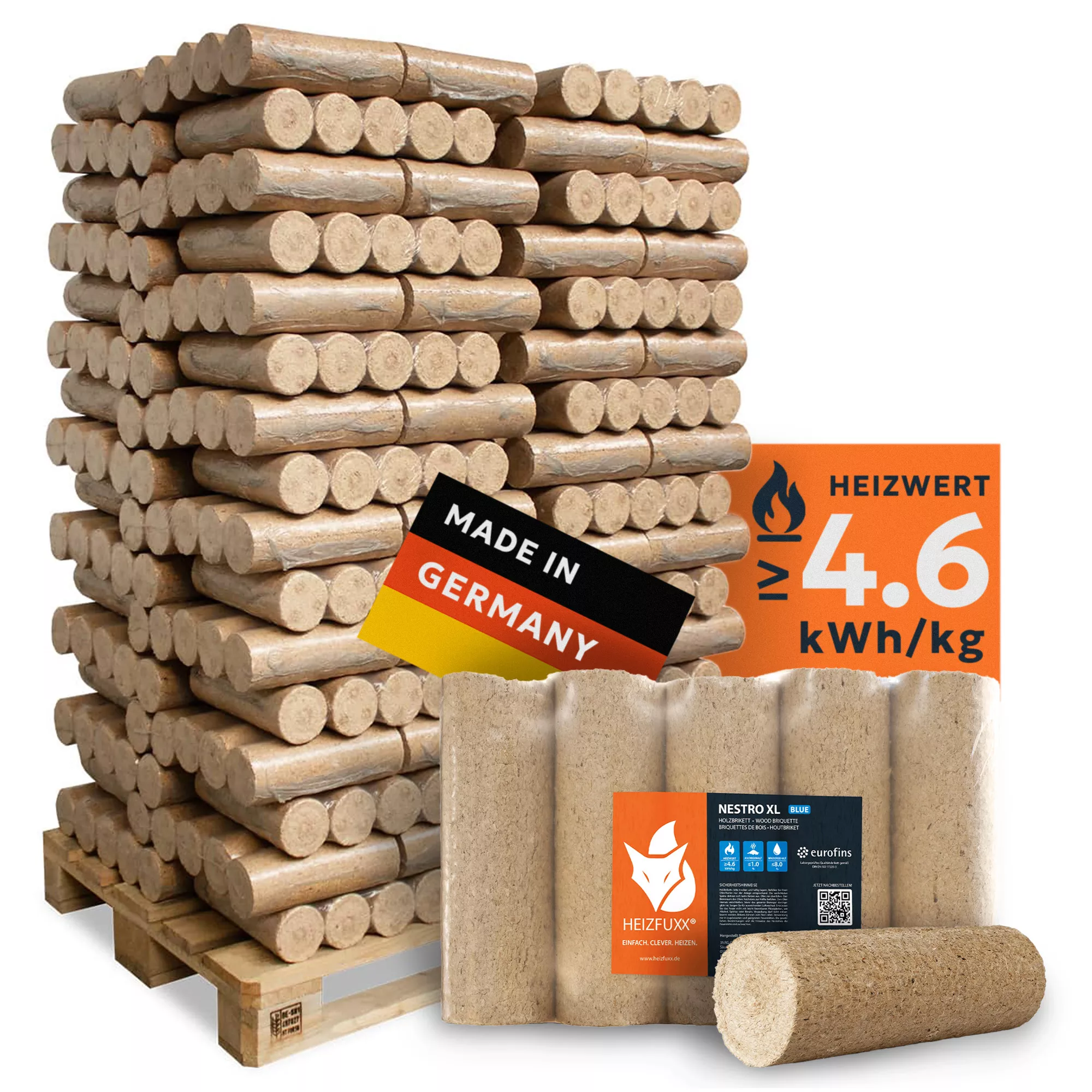 Testbild_neu Holzbriketts Nestro XL Blue – rund ohne Loch (Palette 960 kg)