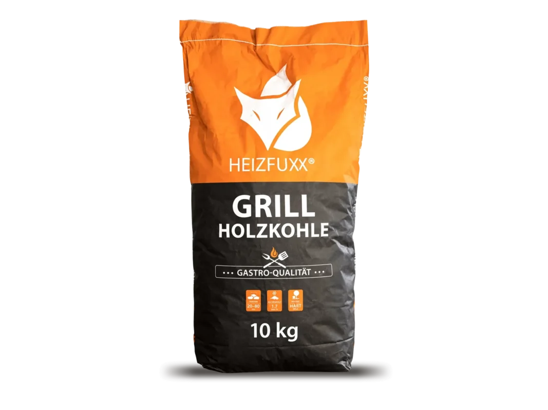 Heizfuxx Grillholzkohle in Gastro-Qualität 10kg x 12 Sack 120kg Palette